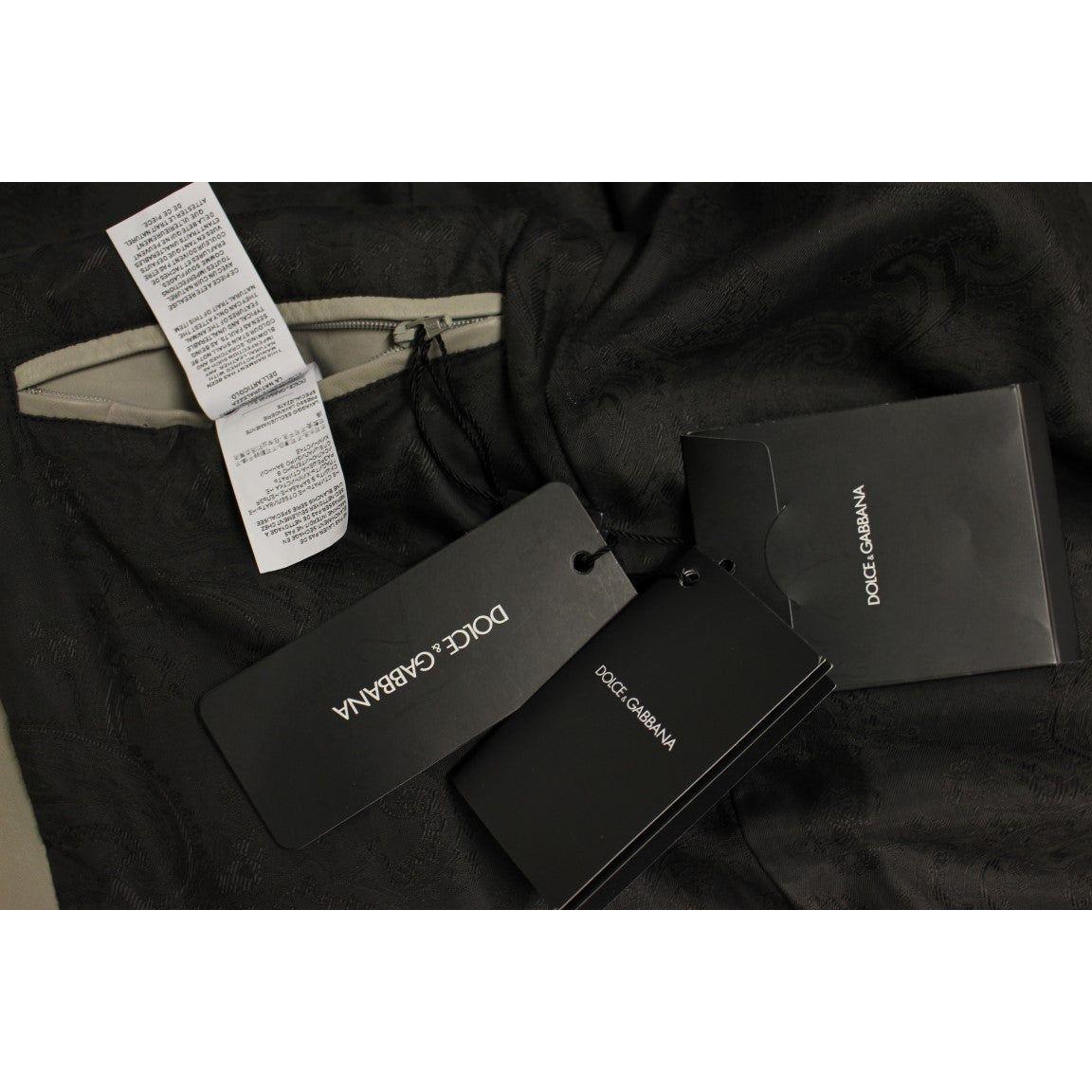 Dolce & Gabbana Beige Leather Jacket Biker Coat Coats & Jackets