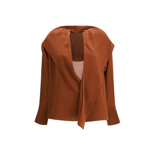Petar Petrov Hooded Blouse Petar Petrov Saddle Brown