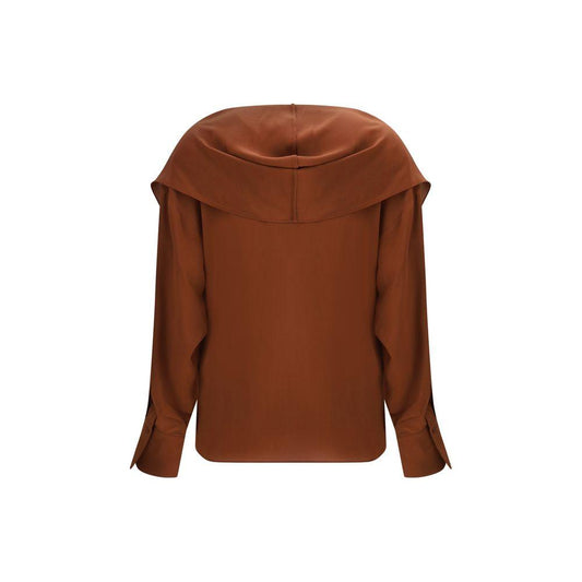 Petar Petrov Hooded Blouse Petar Petrov Saddle Brown