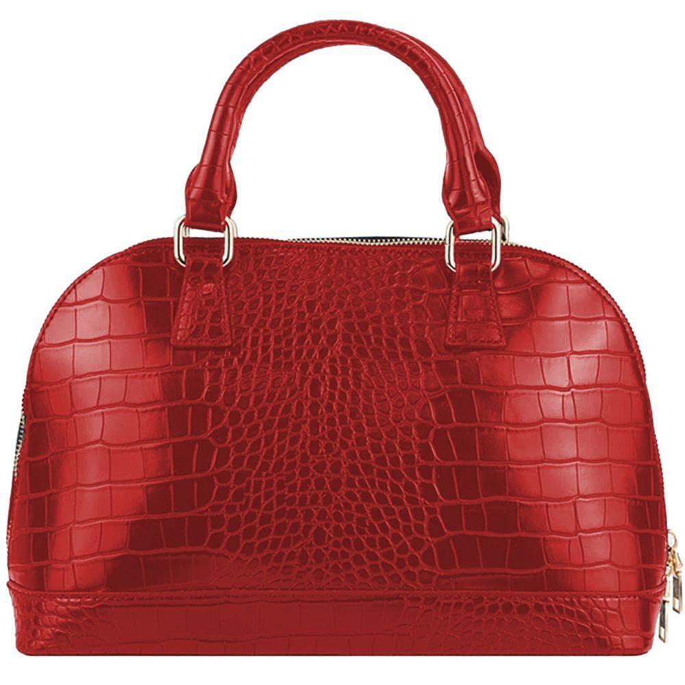 Front view with bag zipped and handles upright.