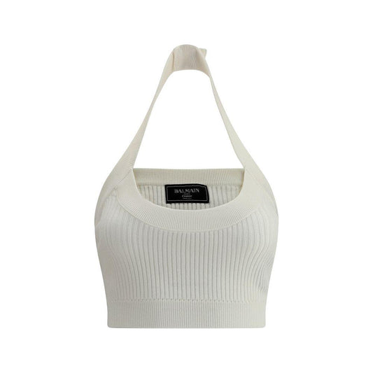 Balmain Balmain Cropped Top BA-EF1AA380KI100FA-IT38 | S 1728,72470364320,Balmain,Clothing,IT36 | XS,IT38 | S,New with tags,Tops & T-Shirts - Women - Clothing,White,Women,Women - Clothing