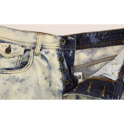 Dolce & Gabbana Blue D&G Cotton Washed Jeans Denim Shorts