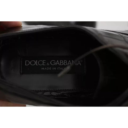 Dolce & Gabbana Brown Patterned Leather Dress Formal Shoes