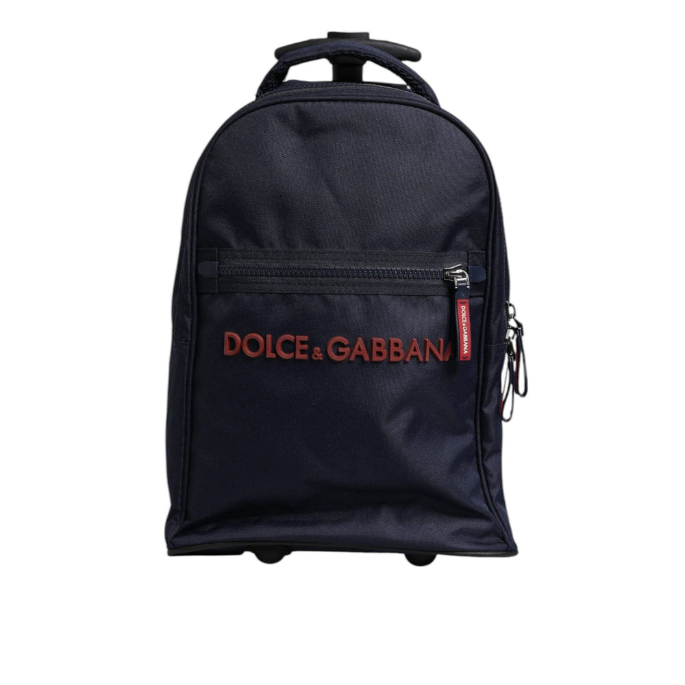 Dolce & Gabbana Blue Red Polyester Kids Back Pack Wheel Suitcase Bag BAG4113