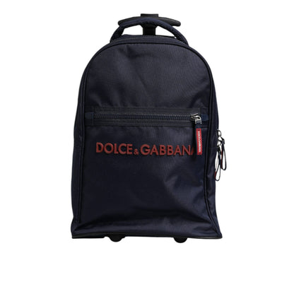 Dolce & Gabbana Blue Red Polyester Kids Back Pack Wheel Suitcase Bag