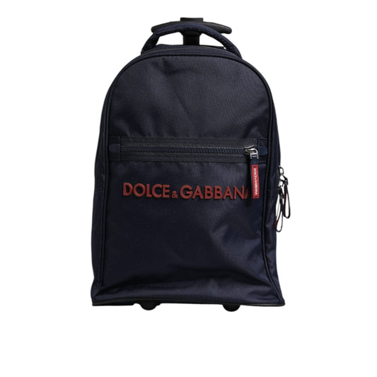 Dolce & Gabbana Blue Red Polyester Kids Back Pack Wheel Suitcase Bag BAG4113