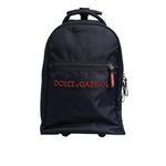 Dolce & Gabbana Blue Red Polyester Kids Back Pack Wheel Suitcase Bag BAG4113