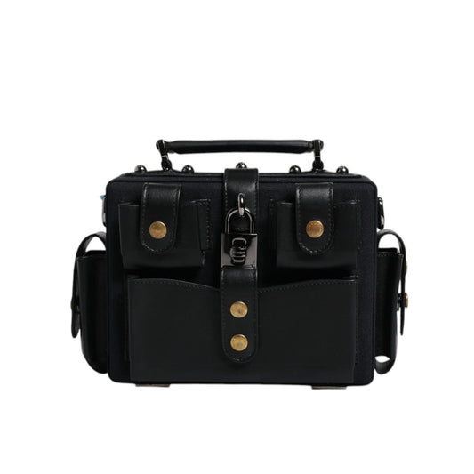 Dolce & Gabbana Black Leather Crossbody Top Handle Bag BAG4172