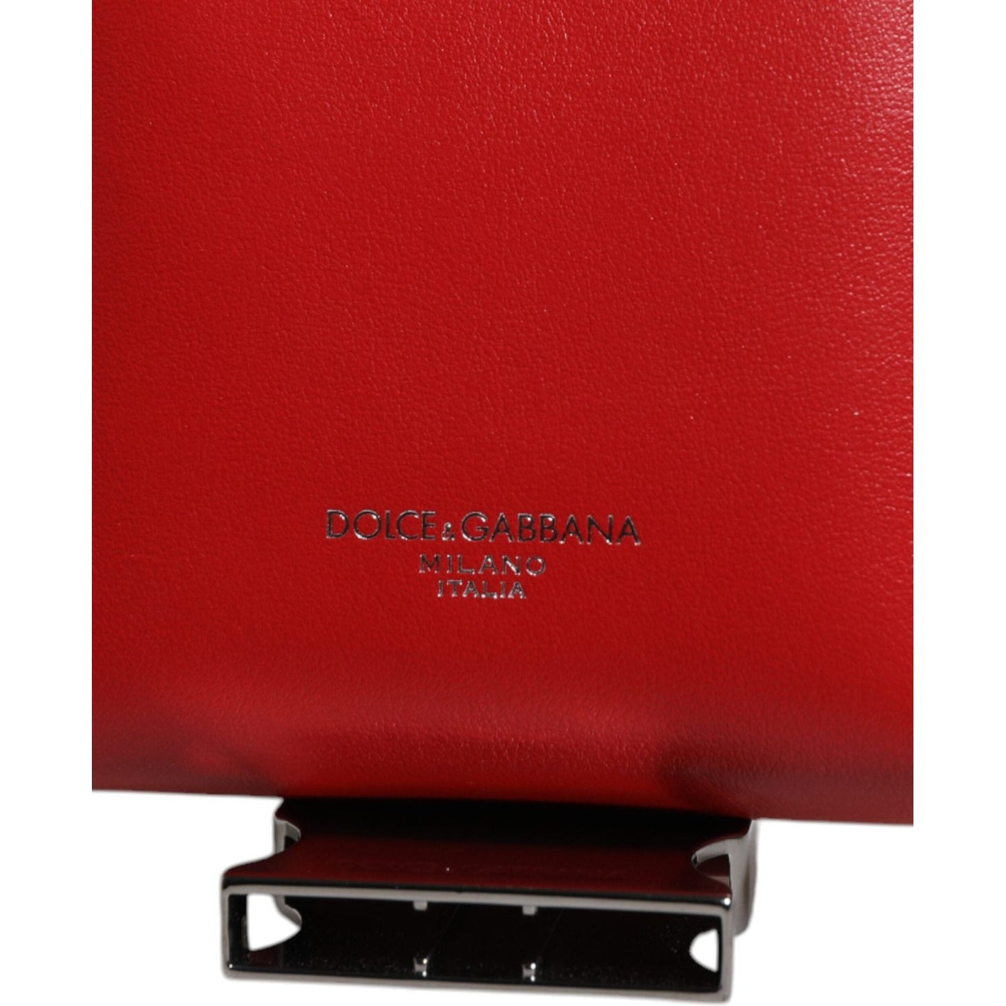 Dolce & Gabbana Red Leather Logo Zip Around Card Holder Wide Strap Wallet (Copy)