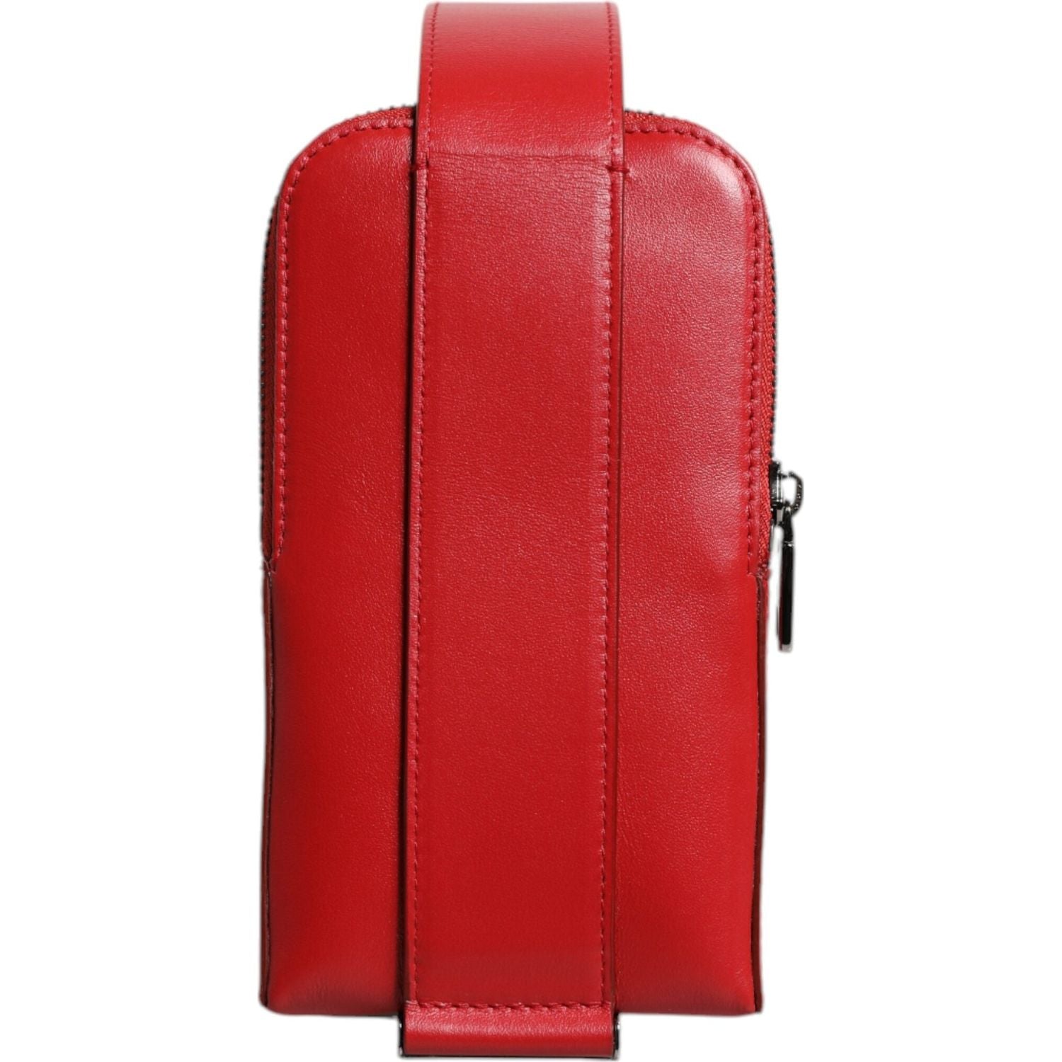 Front view with bag zipped and handles upright.
