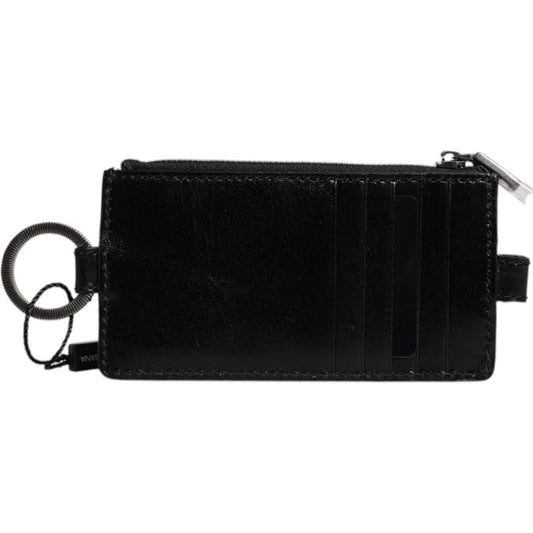 Dolce & Gabbana Black Horse Leather Lanyard Logo Card Holder Wallet