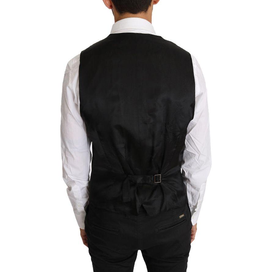 Dolce & Gabbana Gray Solid 100% Wool Waistcoat Vest TSH2659-50