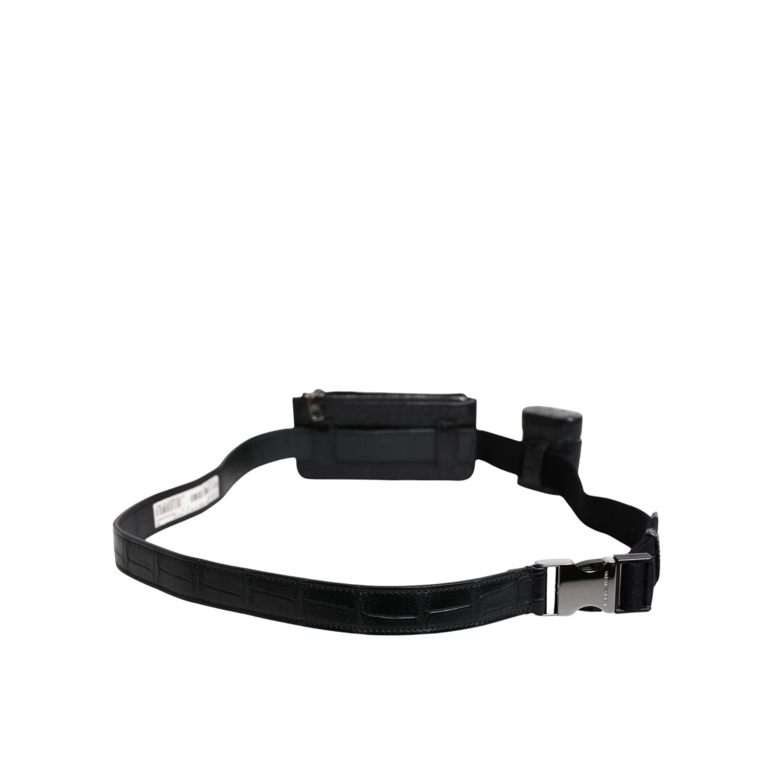 Dolce & Gabbana Black Alligator Leather Airpods Case Coin Purse Wallet