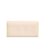 Dolce & Gabbana Beige Leather Trifold Logo Plaque Card Holder Wallet