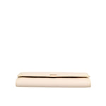 Dolce & Gabbana Beige Leather Trifold Logo Plaque Card Holder Wallet