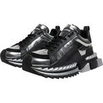 Dolce & Gabbana Black Silver SUPER KING Leather Sneaker Shoes MV6792-41