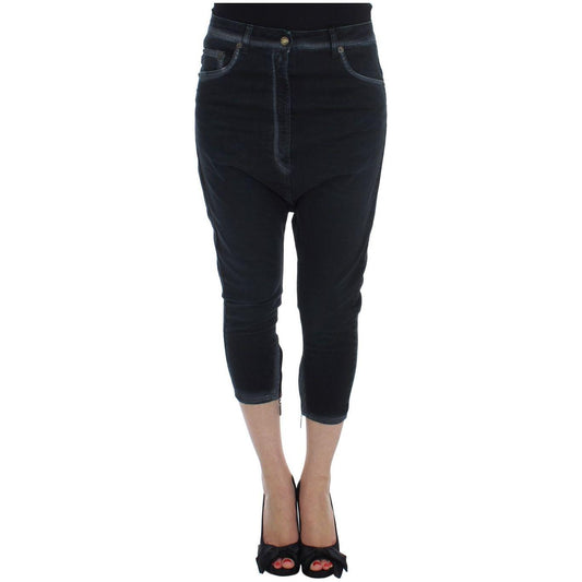 Cavalli Elevated Casual Chic Blue Denim Cavalli Black