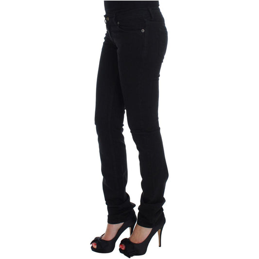 Cavalli Chic Slim Skinny Black Jeans Jeans & Pants Cavalli Black