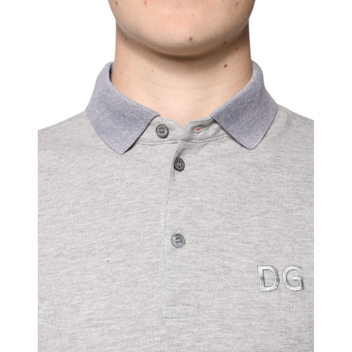 Dolce & Gabbana Gray Collared Short Sleeves Men Polo T-shirt