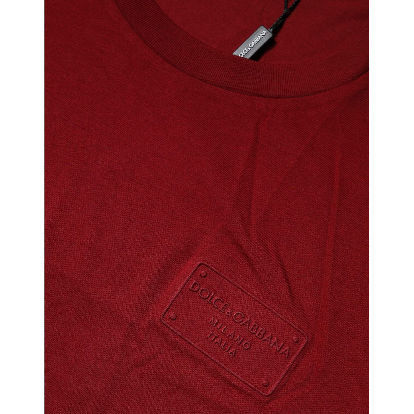 Dolce & Gabbana Maroon Logo Crew Neck Short Sleeves T-shirt
