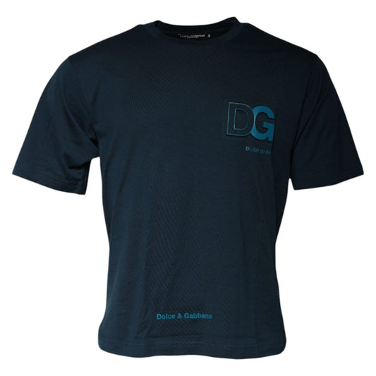 Dolce & Gabbana Blue Logo Crew Neck Short Sleeves T-shirt