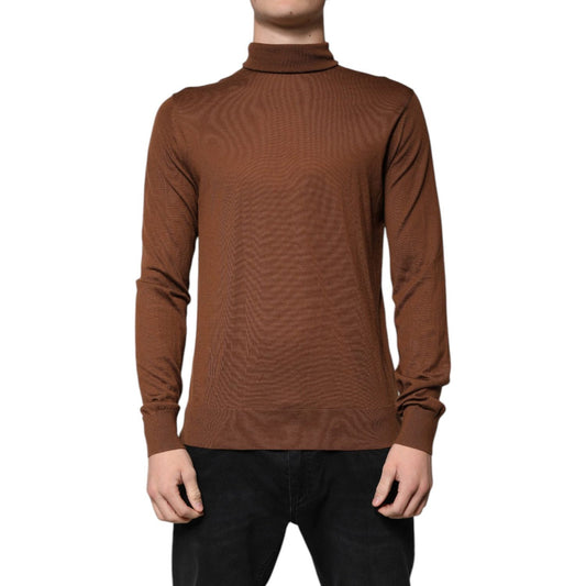 Dolce & Gabbana Brown Cashmere Turtleneck Pullover Sweater TSH86925-48