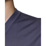 Dolce & Gabbana Gray Cashmere V-neck Men Pullover Sweater