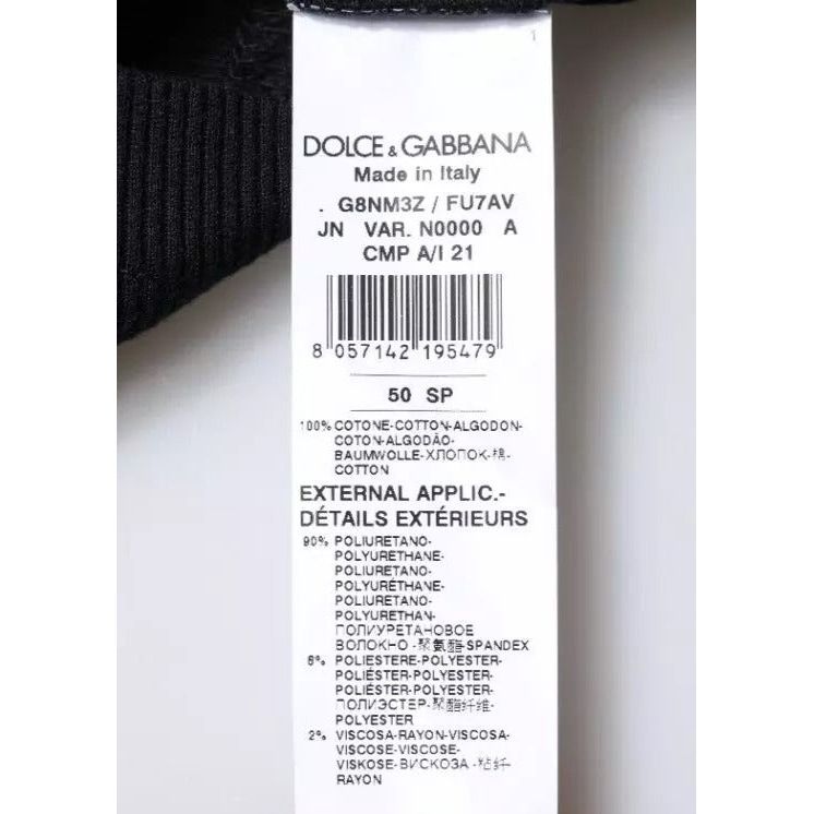 Dolce & Gabbana Black Cotton Sleeveless Round Neck Tank T-shirt