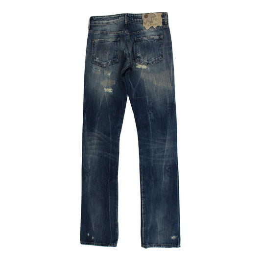 Cavalli Elegant Flare Fit Blue Denim Jeans Cavalli Dark Slate Gray