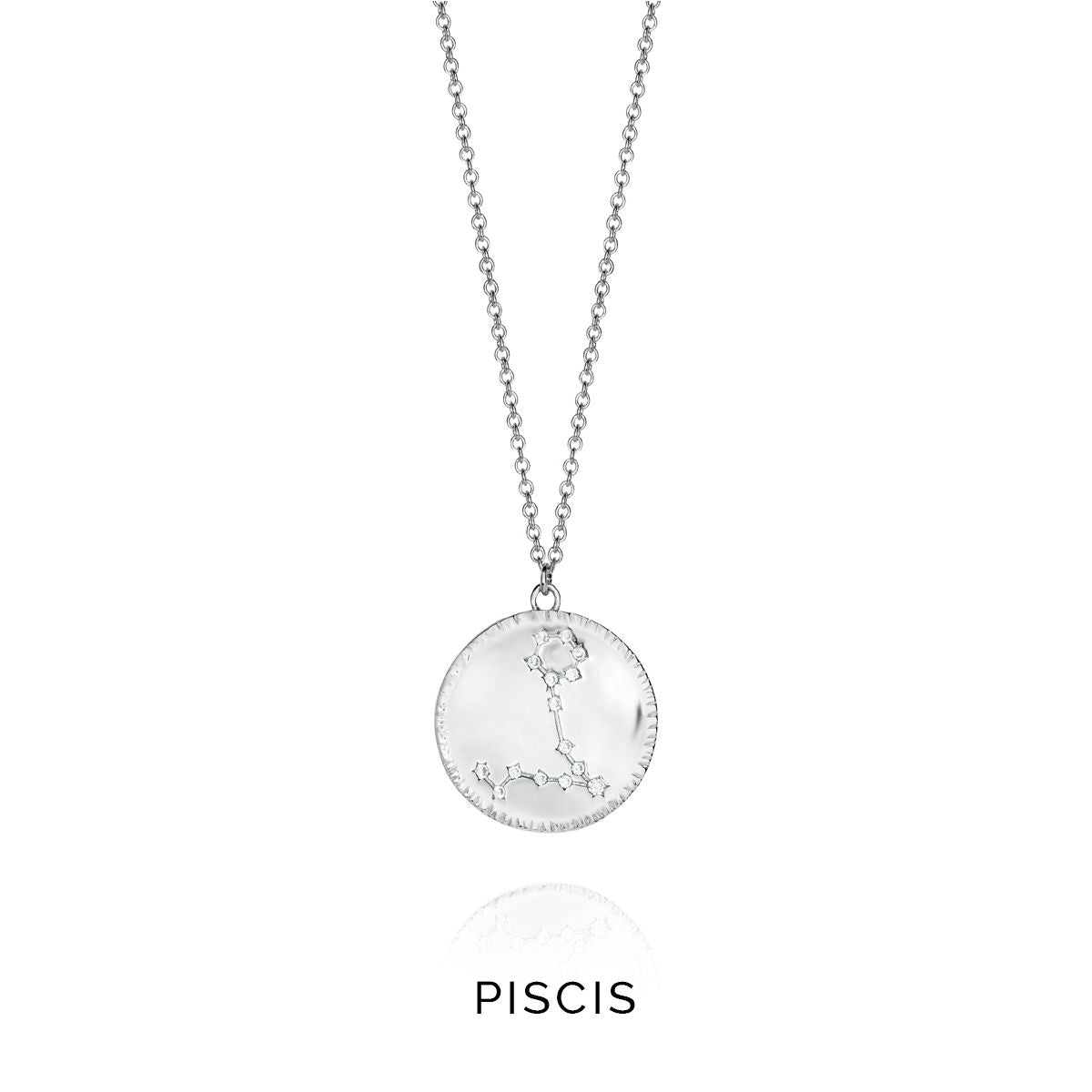 VICEROY JEWELS Mod. 61014C000-38P silver necklace with Pisces constellation design, quartz analog features, 32mm case, 5 ATM water resistance.