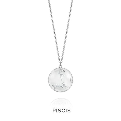 VICEROY JEWELS Mod. 61014C000-38P silver necklace with Pisces constellation design, quartz analog features, 32mm case, 5 ATM water resistance.