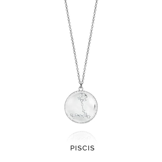 VICEROY JEWELS Mod. 61014C000-38P silver necklace with Pisces constellation design, quartz analog features, 32mm case, 5 ATM water resistance.