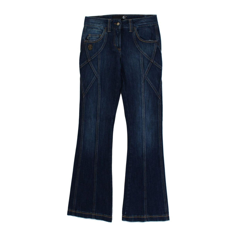 Cavalli Elegant Flare Leg Low Waist Denim Cavalli Black