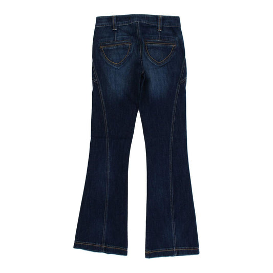 Cavalli Elegant Flare Leg Low Waist Denim Cavalli Black