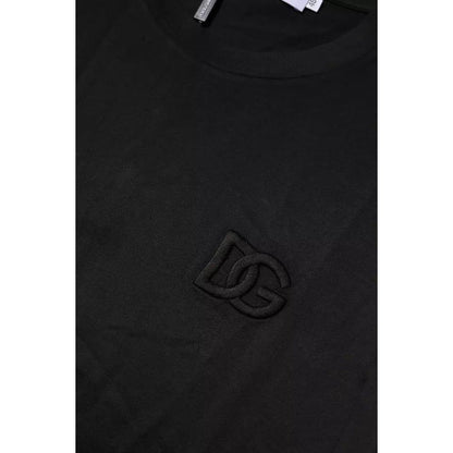 Dolce & Gabbana Black Cotton Crew Neck Short Sleeves T-shirt