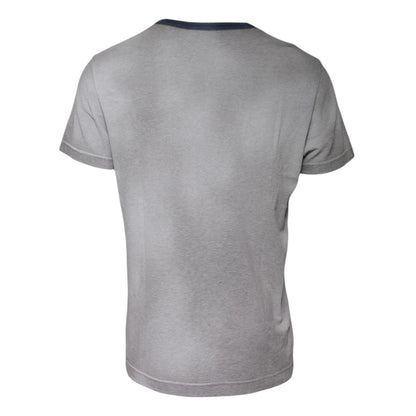 Dolce & Gabbana Gray Logo Print Cotton Crew Neck T-shirt