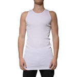 Dolce & Gabbana White Cotton Sleeveless Round Neck Tank T-shirt TSH87563-52