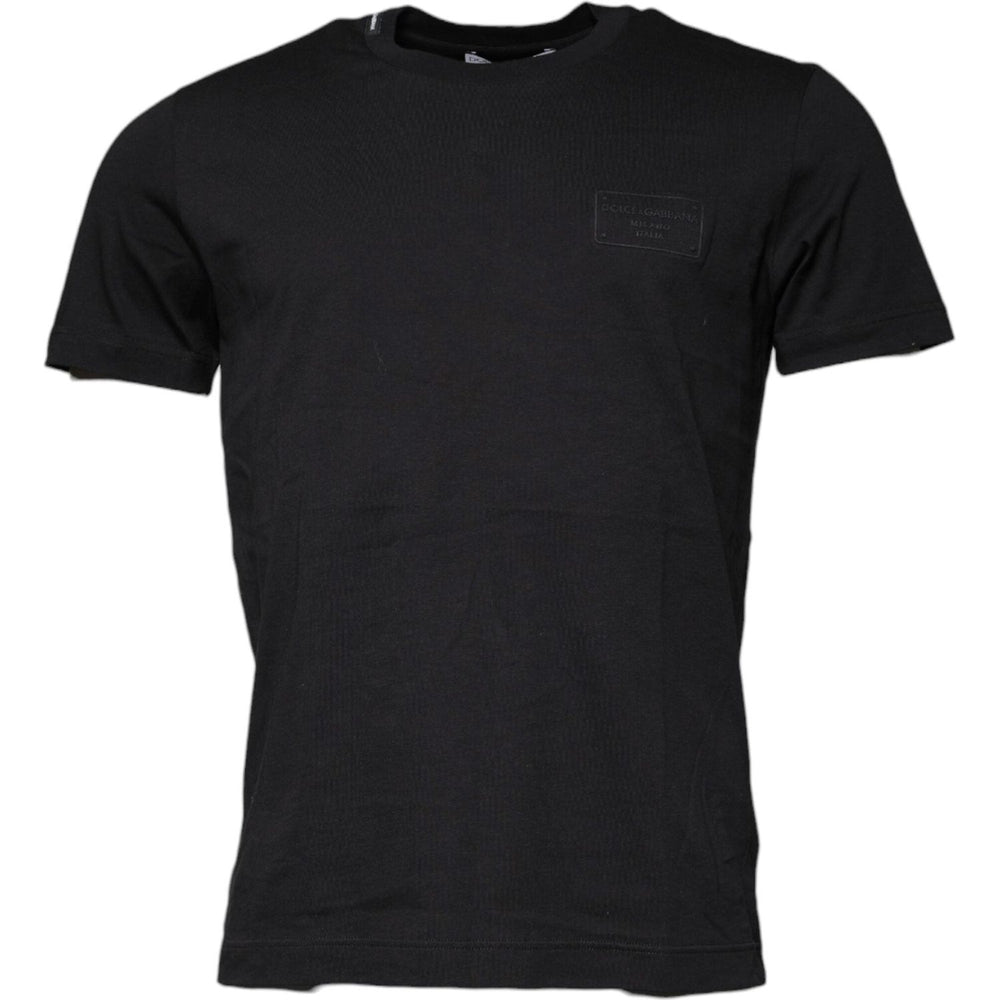 Dolce & Gabbana Black Cotton Crew Neck Short Sleeves T-shirt
