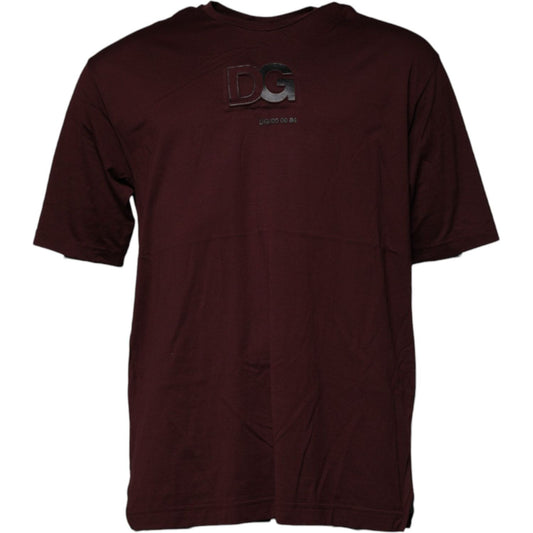 Dolce & Gabbana Brown Logo Print Cotton Crew Neck T-shirt