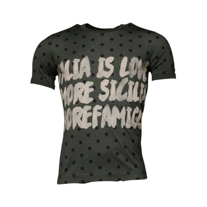 Dolce & Gabbana Gray Sicilia Cotton Crew Neck T-shirt