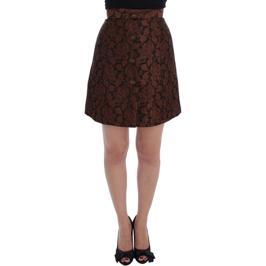 Dolce & Gabbana Elegant Brocade Bubble Skirt Dolce & Gabbana Rosy Brown