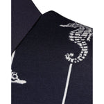 Dolce & Gabbana Dark Blue Sea Horse Collared Polo T-shirt TSH87695-48
