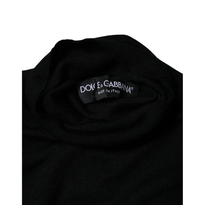 Dolce & Gabbana Black Cashmere Turtleneck Pullover Sweater
