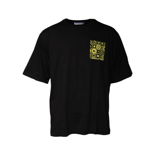 Dolce & Gabbana Black Logo Print Cotton Short Sleeves T-shirt