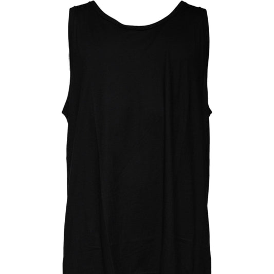 Dolce & Gabbana Black Cotton Sleeveless Round Neck Tank T-shirt