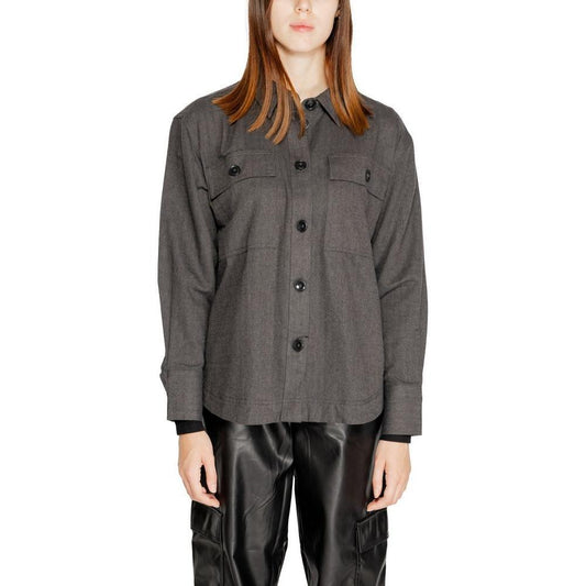 Jacqueline De Yong Black Recycled Cotton Shirt