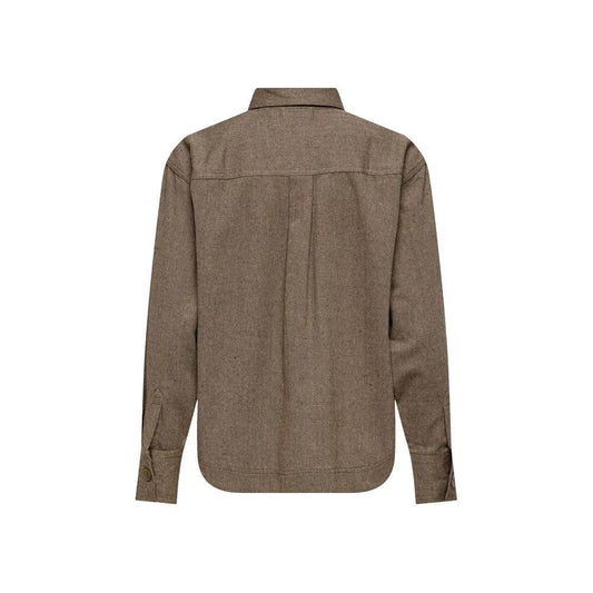Jacqueline De Yong Beige Recycled Cotton Shirt