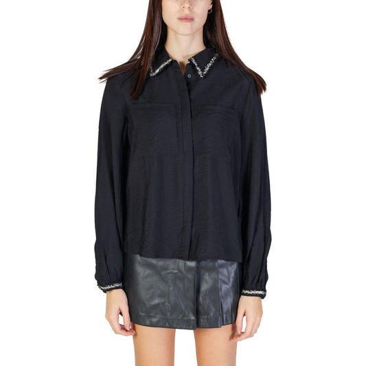 Vila Clothes Black Viscose Shirt