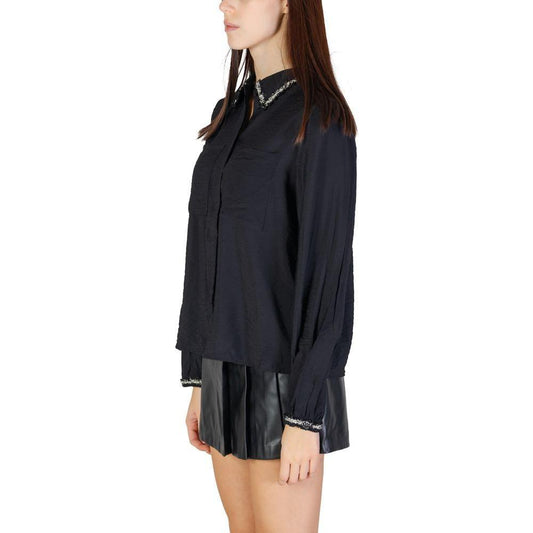 Vila Clothes Black Viscose Shirt