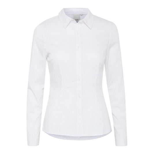 ICHI White Cotton Shirt ICHI Lavender